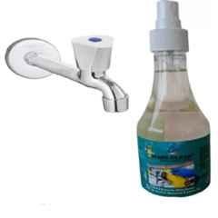 Senkiddpro Triangle Stainless Steel Chrome Finish Wall Mounted Long Body Tap with 250ml Tap Shiner Spray