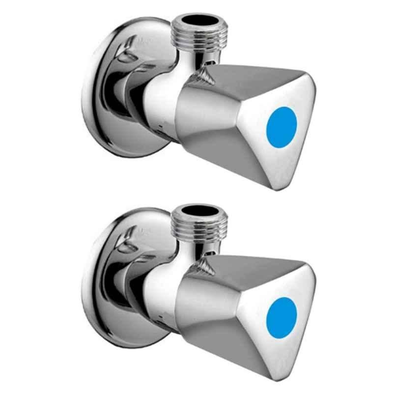 Zesta Jazz Stainless Steel Chrome Finish Angle Valve with Flange (Pack of 2)