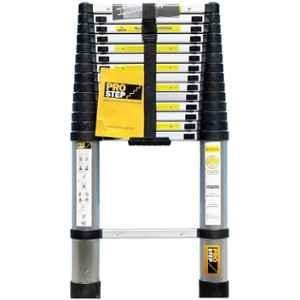 Pro Step 14 Step 18ft Aluminium Silver Foldable Telescopic Ladder with 2 Years Warranty, PSTL54-07
