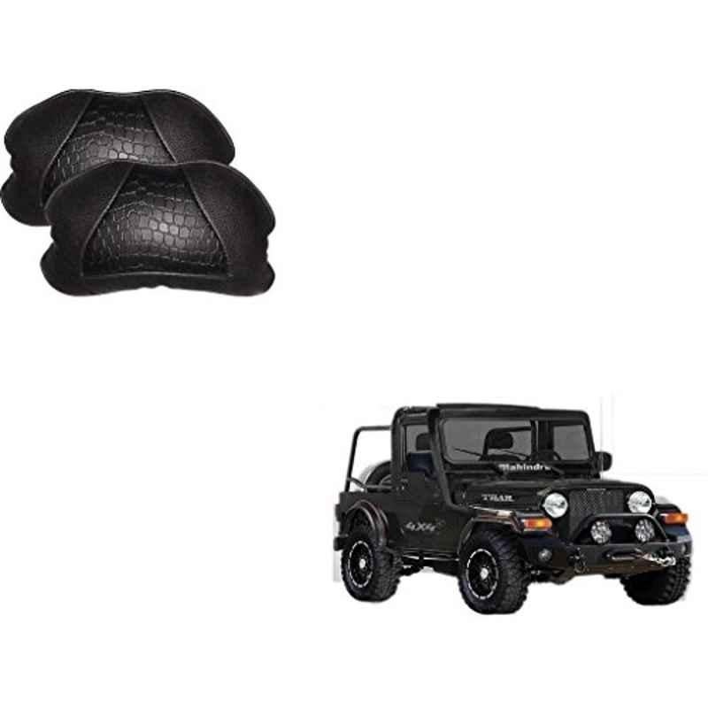 Kozdiko 2 Pcs Memory Foam Black Neck Rest Cushion Pillow Set for Mahindra Thar