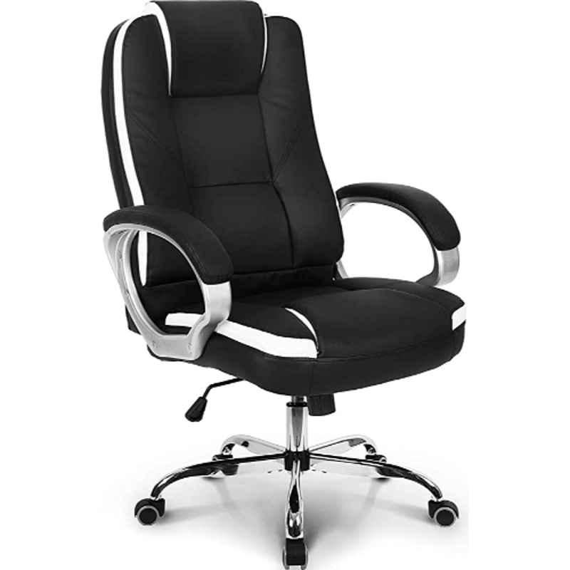 Chair Garage Leatherette Black High Back Office Chair with Head & Back Rest, CG181