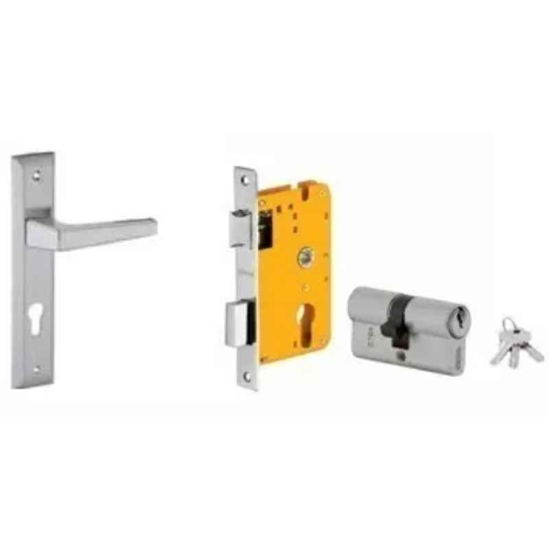 Dorset HL Series Atina 60mm Stainless Steel Silver Chrome Finish Door Handle Lock Set with Both Side Key Cylinder
