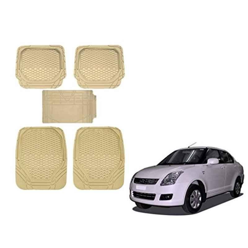 Kozdiko 5 Pcs 8855TW Beige Car Foot Mat Set for Maruti Old Dzier, koz_42880