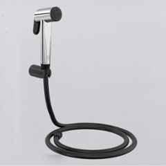 RN PTMT Silver & Black Chrome Finish Health Faucet with Hope Pipe & Wall Holder for Toilet Cleaning, RNHF5515BB