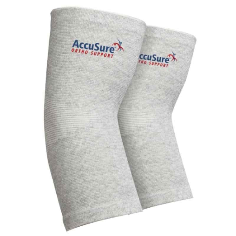 AccuSure Small Bamboo Yarn 4 Way Stretchable Bi-Layered Elbow Compression Support for Men & Women, AOE12-S