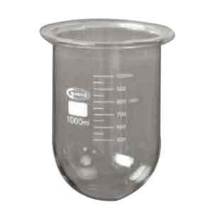 Glassco 1000ml White Printing 3.3 Boro Glass Flask-E with out Side Cut for Dissolution Apparatus, 266.202.07 (Pack of 6)