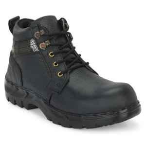ArmaDuro AD1026 Black Leather Steel Toe Safety Shoes, Size: 8