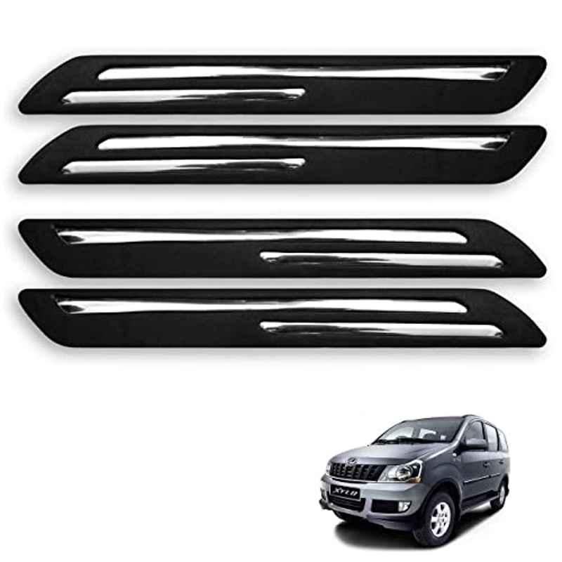 Kozdiko 4 Pcs Rubber Black Double Chrome Strips Car Bumper Protector Guard Set for Mahindra Xylo