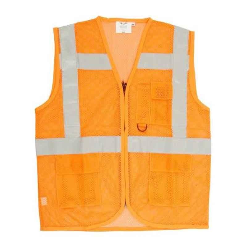 Club Twenty One Workwear Small Orange Polyester Safety Jacket with 2 inch Reflective Extra Tape