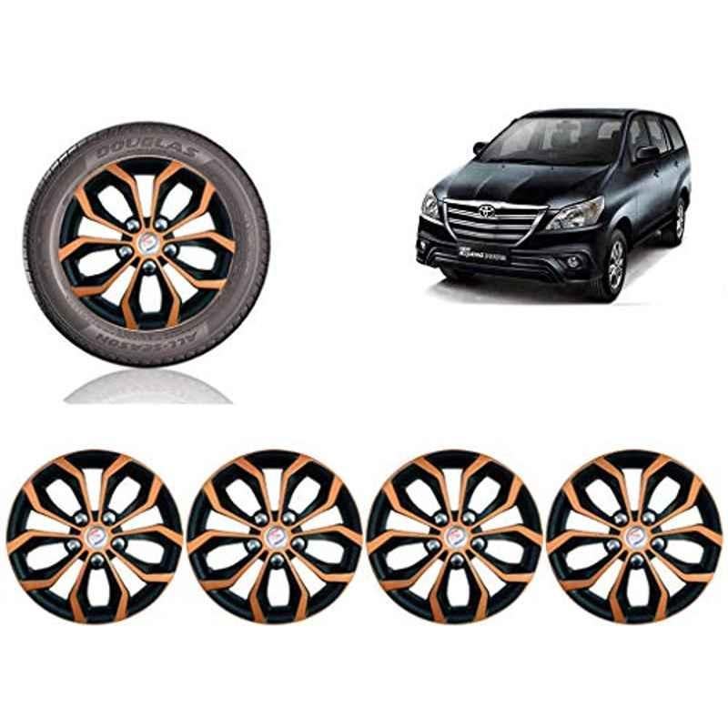 Auto Pearl 4 Pcs 15 inch ABS Copper & Black Car Wheel Cover Set for Toyota Innova 2013 & 2015