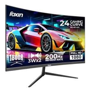 Foxin Phantom 24 inch 1920x1080p FHD Black 1800R Curved Gaming Monitor with RGB Backlight, HDMI & VGA Ports
