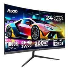Foxin Phantom 24 inch 1920x1080p FHD Black 1800R Curved Gaming Monitor with RGB Backlight, HDMI & VGA Ports