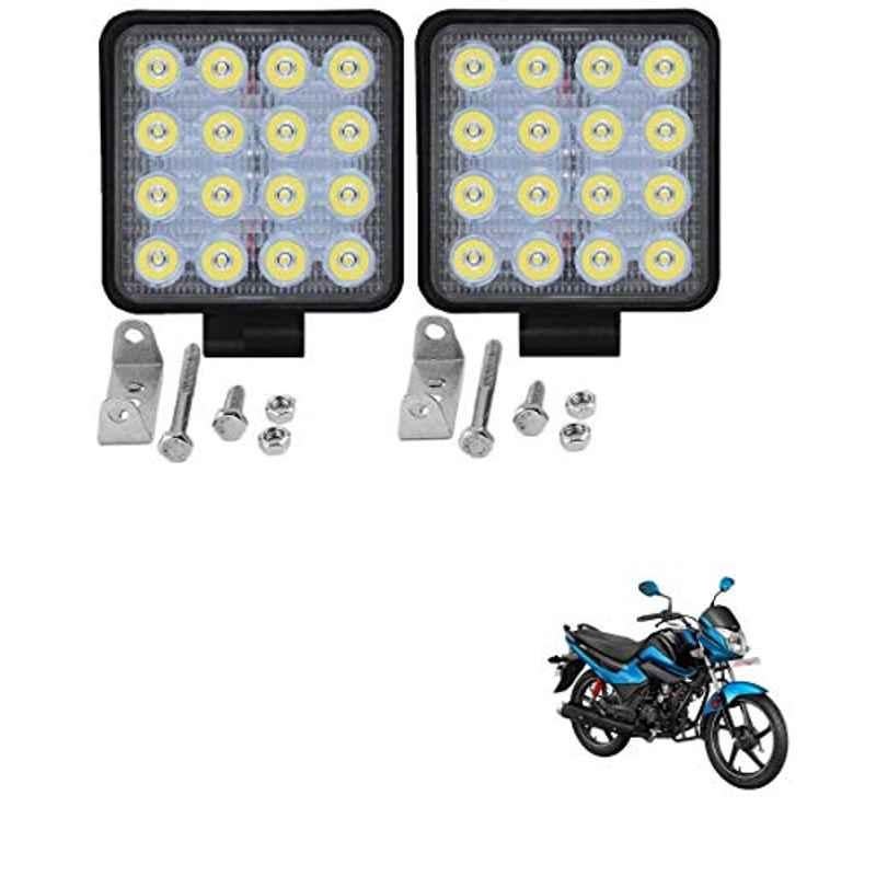 Kozdiko 2 Pcs 48W 16 LED Square Bright Beam White Fog Light Set for Hero i Smart 110, koz_93034