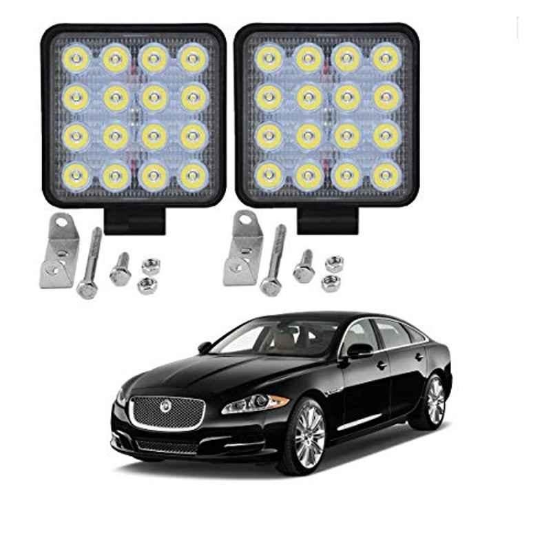 Kozdiko 2 Pcs 48W 16 LED White Bright Beam Square Fog Light Set for Jaguar XJ-TYPE, koz_92766