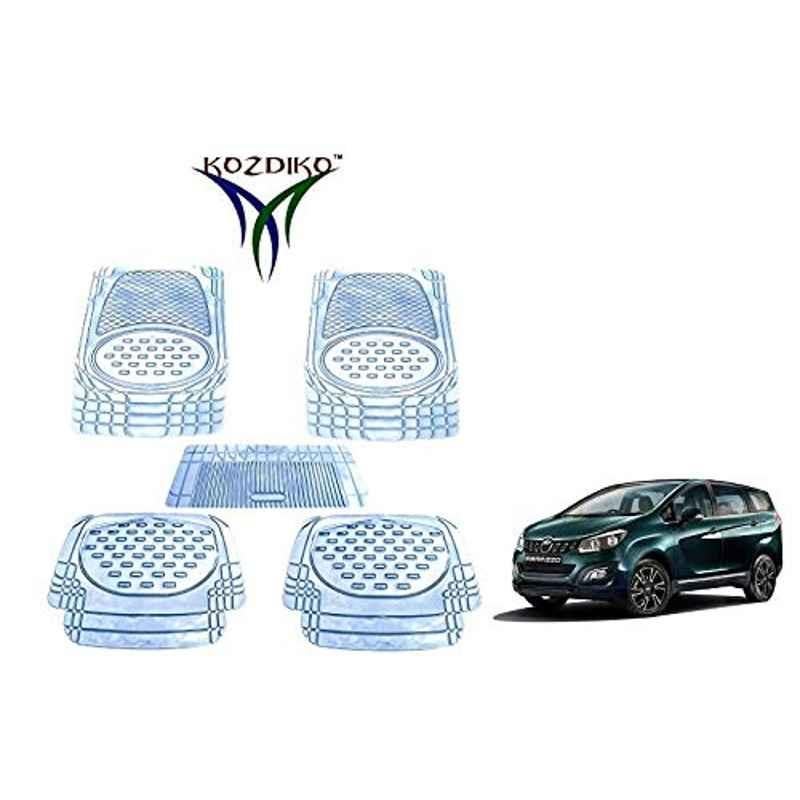 Kozdiko 5 Pcs 6605 PVC & Rubber Clear Car Foot Mat Set for Mahindra Marazzo