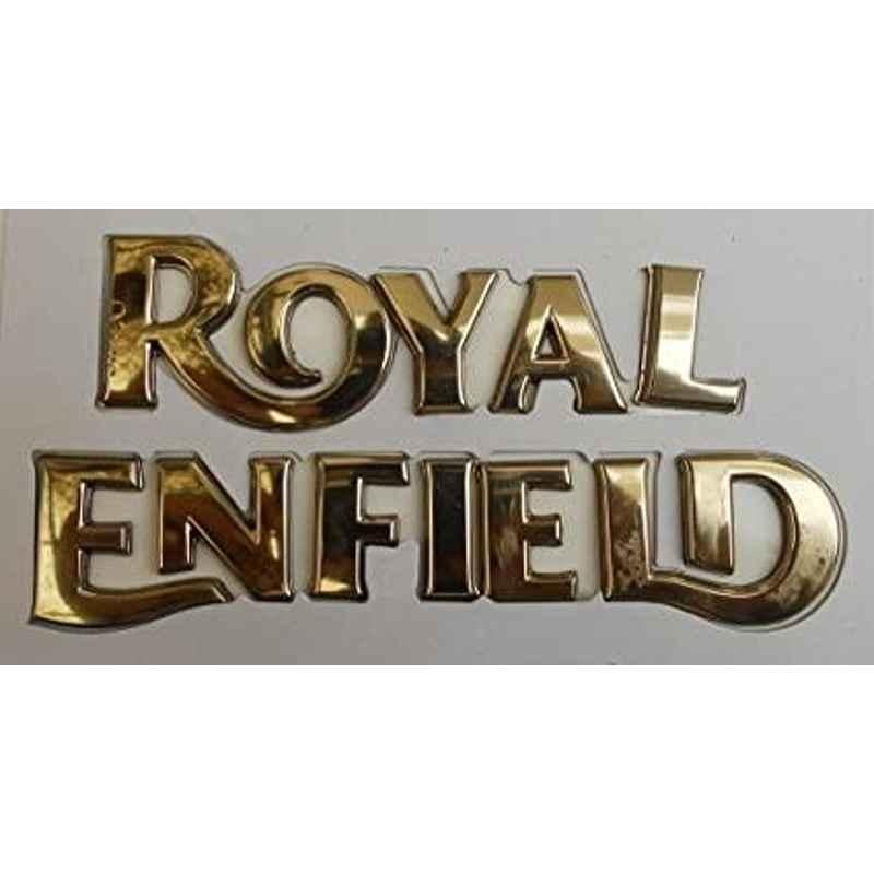 AOW (Generic) Tank Monogram for All Royal Enfield Models (Emblem) Gold-picture-44