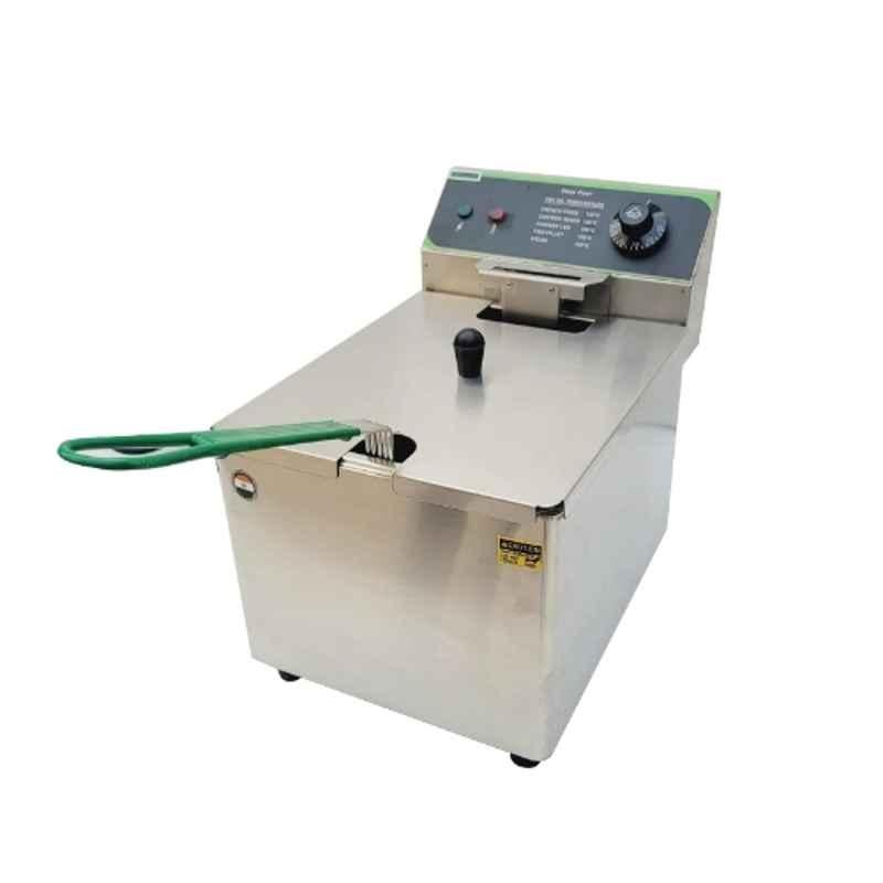 Adorma 10 Litre 1800W Stainless Steel Single Tank Commercial Electric Deep Fryer with 1 Year Warranty, DF10L