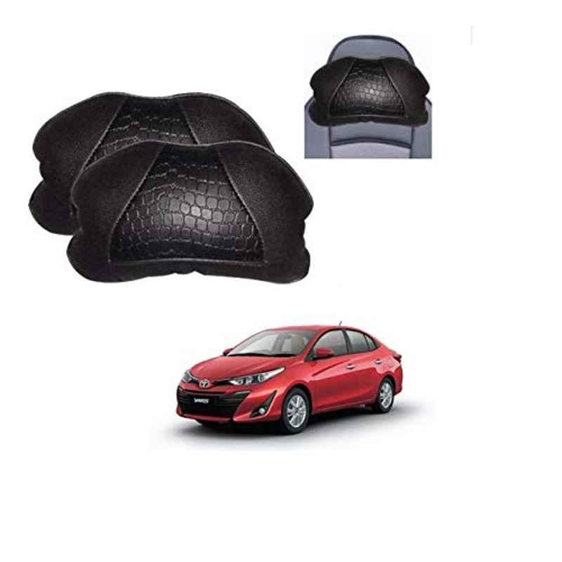 Kozdiko 2 Pcs Black Neck Rest Cushion Pillow Set for Toyota Yaris