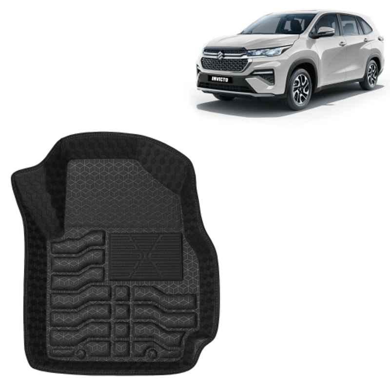 Kingsway 4 Pcs Premium 4.5D 100% Waterproof Tray Shape PVC Black Car Floor Mat Set for Maruti Suzuki Invicto 7 Seater 2023 Onwards All Model