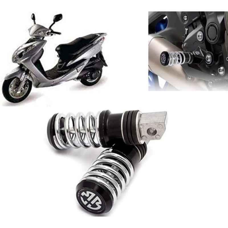 Auto Pearl 2 Pcs Steel Black Foot Rest Spring Coiled Set for Kine