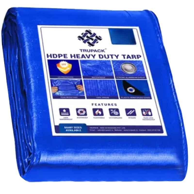 TRUPACK 24x17ft 200 GSM HDPE Blue Heavy Duty Multi Purpose Tarpaulin Tent with Carry Bag, TRU2002417-BLU