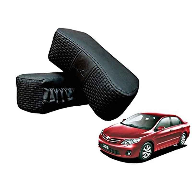 Kozdiko 2 Pcs Memory Foam Black Luxurious Neck Rest Set for Toyota Corolla Altis, koz_27226