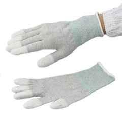 AS One ASPURE Nylon & Polyurethane Fingertip Coated ESD Safety Gloves, Size: L (Pack of 10)