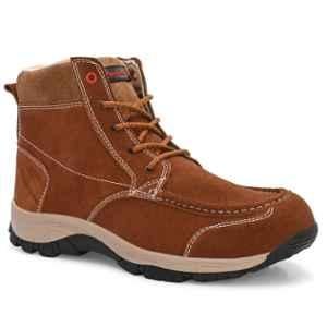 Kavacha S146 Leather Tan Steel Toe Safety Shoe, Size: 10