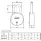 Link 57mm Steel BCP Finish Padlock with 3 Keys, Round 57