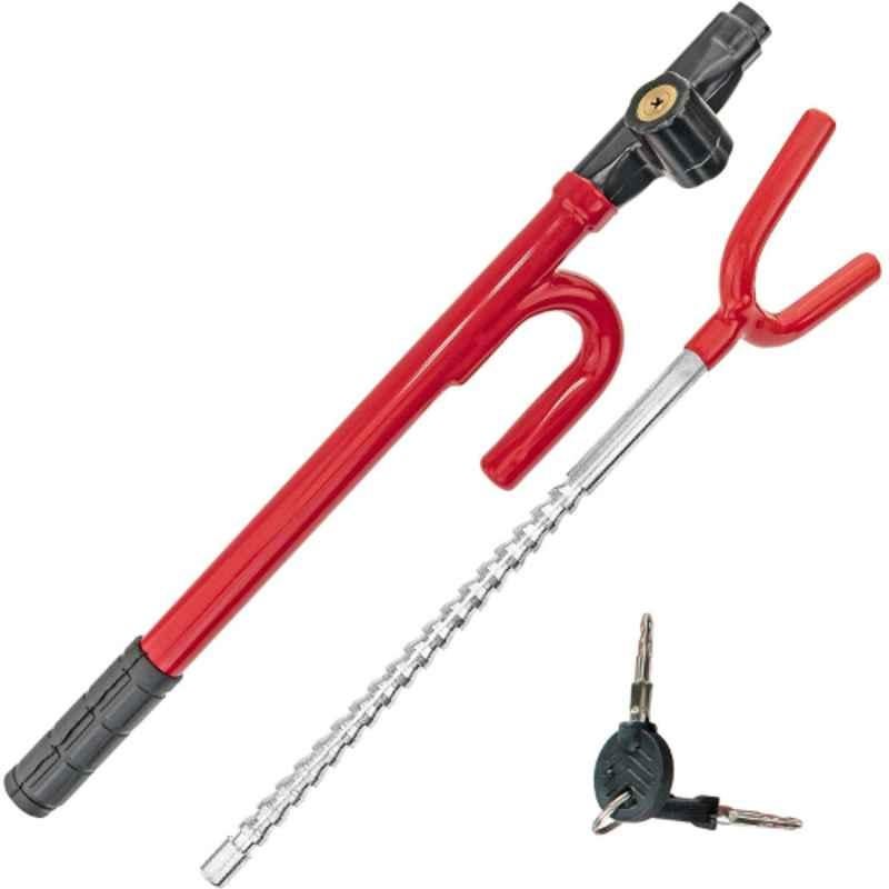 AllExtreme AE6008 Anti-Theft Car Steering Wheel Lock with Keys & Extendable Hook