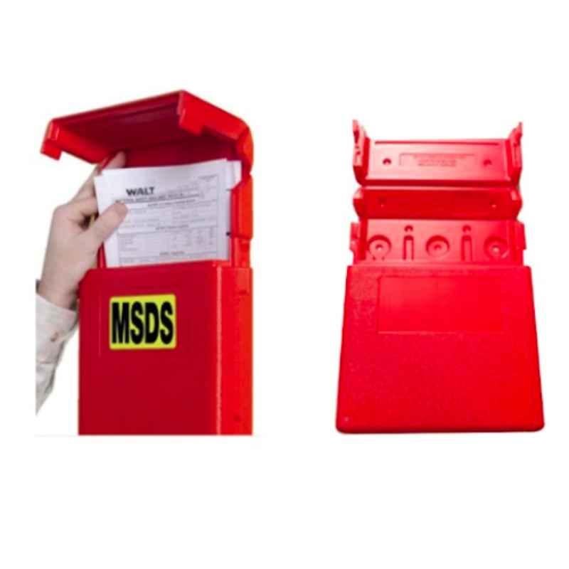 Loto 11x8.5x1.63 inch Red Document Storage Box Stations, MSDS-9000-07