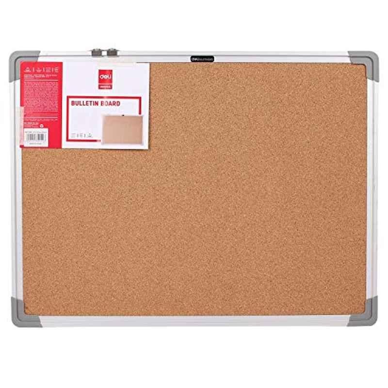 Deli 60x45cm Acrylonitrile & Hard Fiber Brown Bulletin Board, E39052