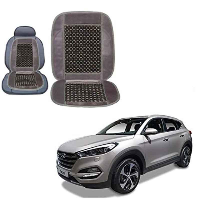 Kozdiko Wooden Bead Seat with Grey Velvet Border for Hyundai Tucson