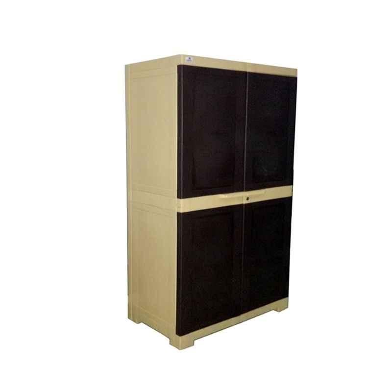 Nilkamal Freedom Mini Medium Weathered Brown Plastic Storage Cabinet, FMMWBN/BST/BST/BST, Dimension: 595x370x1225 mm