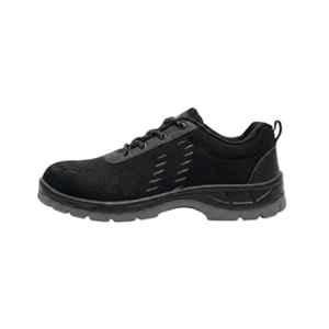 Hind Pro Magna Mesh PU Fibre Toe Black Safety Shoe for Men, Size: 10