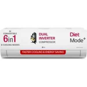 LG 1.5 Ton 6-in-1 5 Star White AI Convertible Dual Inverter Split AC, US-Q19YNZE