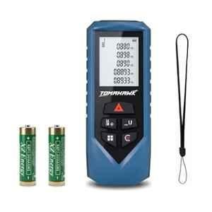 Tomahawk 60m Plastic Blue LT Laser Distance Meter with Class 2, IP54 Waterproof Level, Backlit LCD& Batteries Included, TFR-0600