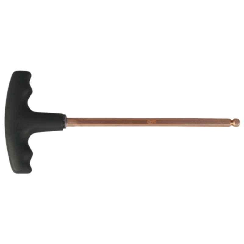 KS Tools Beryllium Plus 3x145mm Copper Beryllium 6 Point Ball End Hexagon Key Wrench with T-Handle, 962.0960