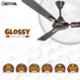 Gestor GLOSSY Neo 50W Smocked Brown Ultra High Speed 3 Blade Ceiling Fan with Wireless Remote Control, Sweep: 1200 mm