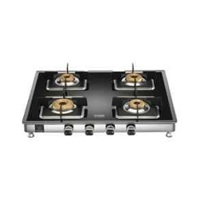Hindware Dario 4B Glass Top Cooktop with 4 Brass Burner & Manual Ignition, CT 100175