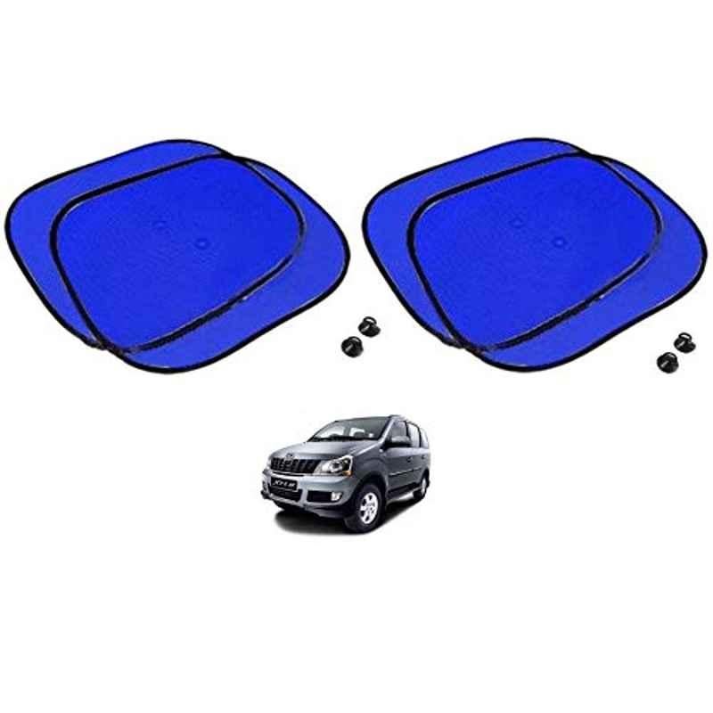 Kozdiko 4 Pcs Blue Chipkoo Car Window Sunshade Curtain Set for Mahindra Xylo, koz_82832