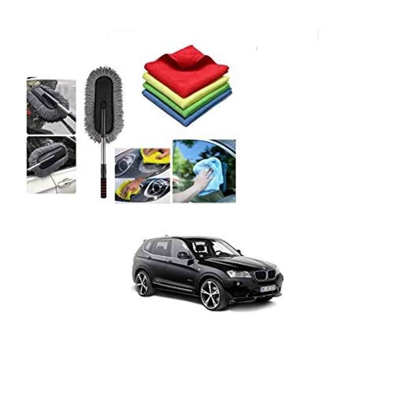 Kozdiko 4 Pcs 40x40cm Microfiber Car Cleaning Cloth Set & Cleaning Duster Combo for BMW X3