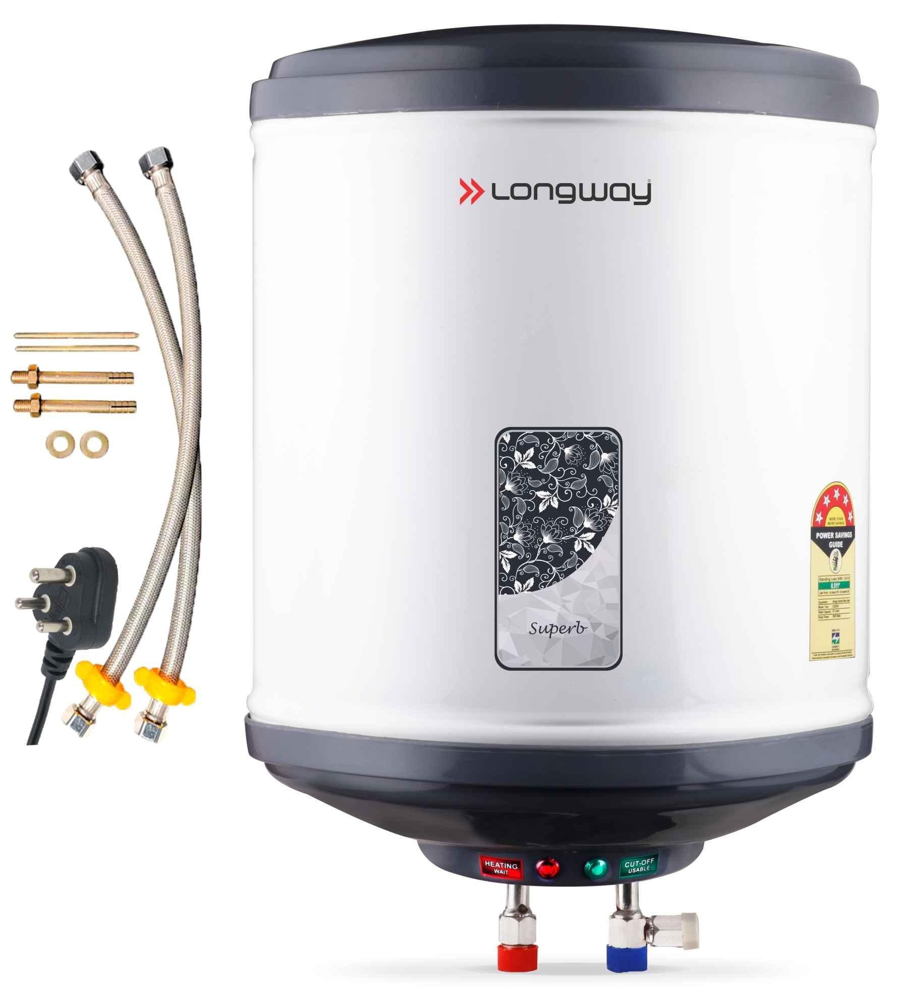 Buy Longway 10L Grey Instant Water Geyser with Free Installation Kit,  Superb Online At Price ₹2699