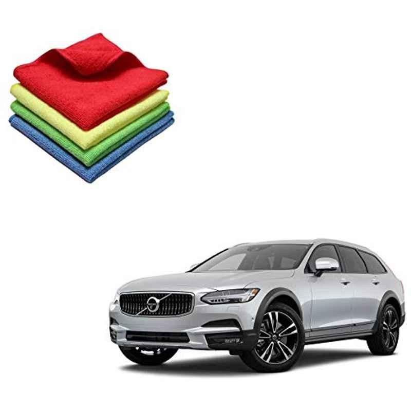 Kozdiko 40x40cm 300GSM Microfiber Cleaning Cloth for Volvo V90 (Pack of 4)