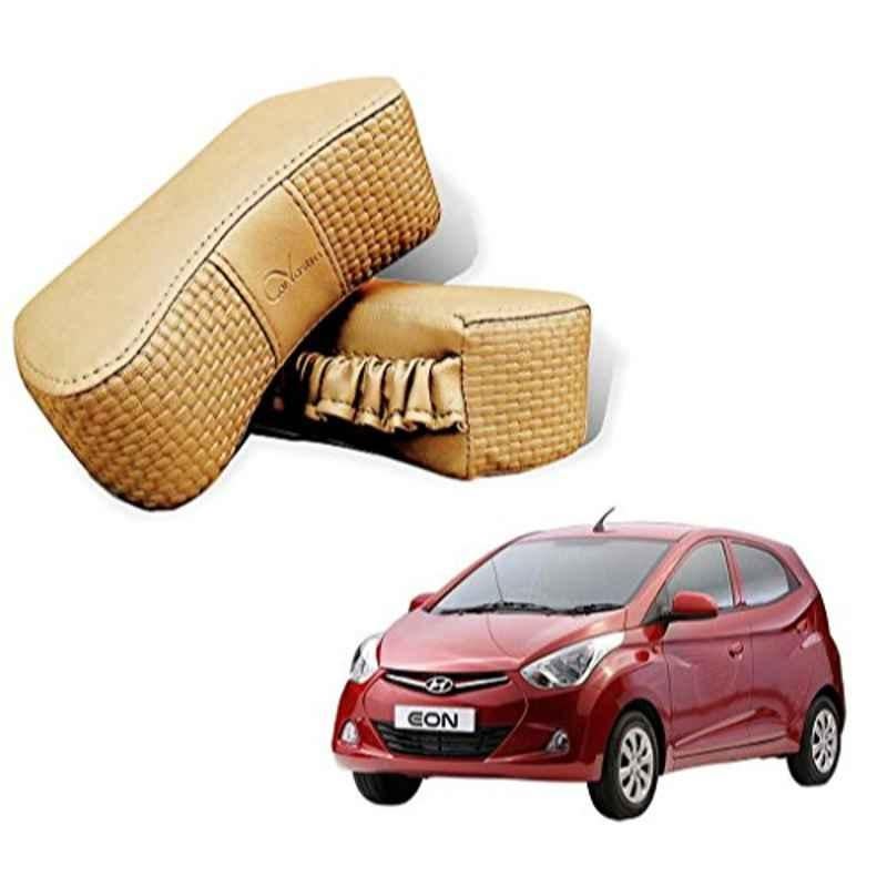 Kozdiko 2 Pcs Memory Foam Beige Neck Rest Cushion Pillow Set for Hyundai Eon, Koz-5161