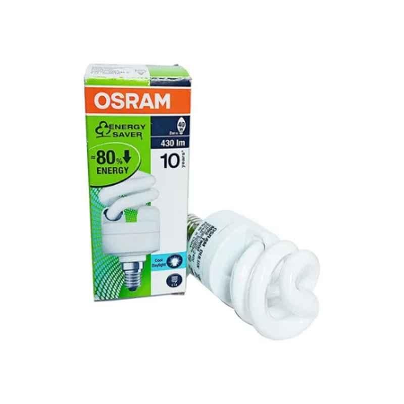 Osram Dulux 8W 430lm 6500K E14 Cool Daylight Fluorescent Bulb, OESMTWIST/8W/D/M/S