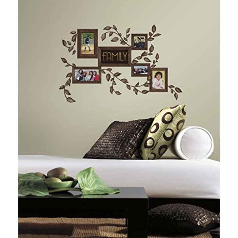 Asian Paints W071D49PY45 Nilaya Vinyl Brown Family Frames Self Adhesive Wall Sticker, HPCA4116