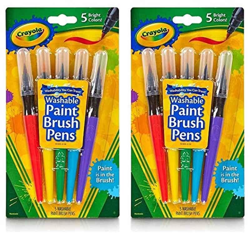 Crayola 5 Pcs Washable Paint Brush Pens, 71662062019 (Pack of 2)