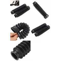AOW 1 Pair 20.5cm Long Front Fork Cover Shock Absorber Dust Rubber Cover (Black) Universal