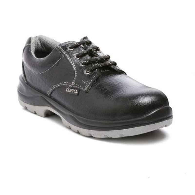 Agarson Beetel Steel Toe Black Work Safety Shoes, Size: 7